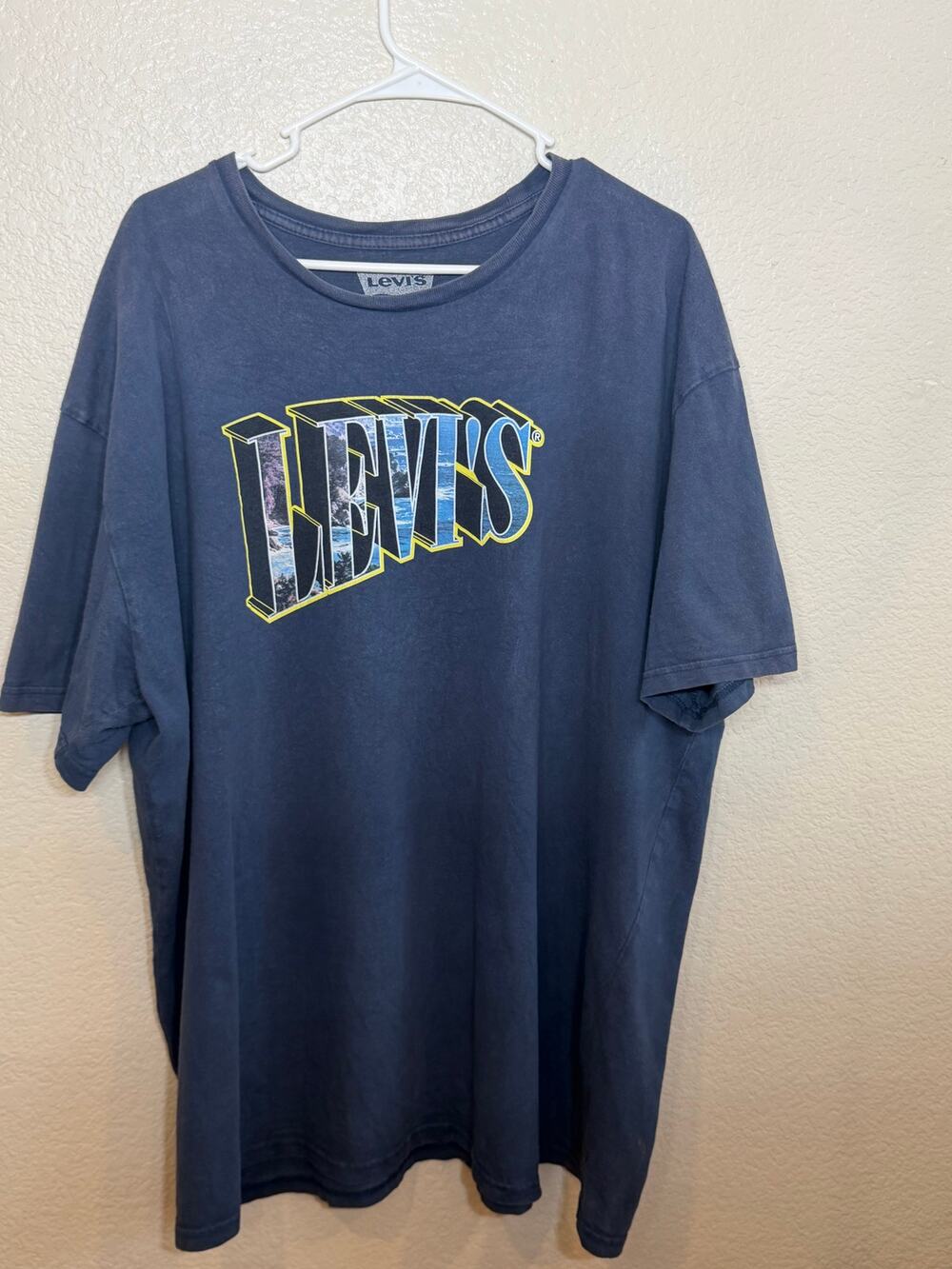 Levi's Graphic Logo T-Shirt Blue Short Sleeve Men 3XL